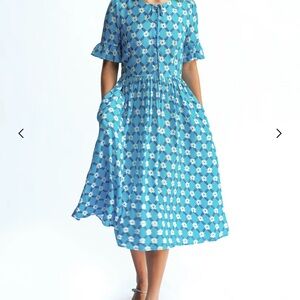 HVN NWT blue midi dress